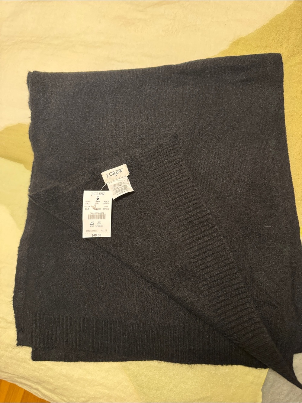 J. Crew Black Knit Scarf